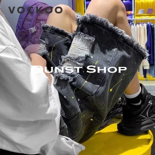  Quần short jean VOCKOO DS0751 ống rộng thời trang 2023 dành cho nam