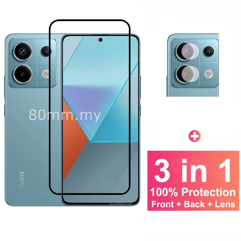 Kính cường lực bảo vệ màn hình 3 trong 1 Ful Cover cho Xiaomi Redmi Note 13 Pro 11 12 11s Pro Plus 13 Pro 5G Phim sợi Carbon & Phim bảo vệ ống kính máy ảnh