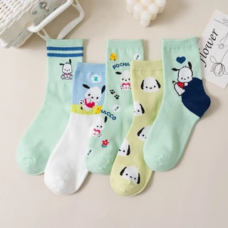 Hoạt Hình Vớ cotton Cổ Trung Họa Tiết sanrio kuromi Dễ Thương Dành Cho Bé Gái