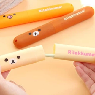 Hộp Đựng Bàn Chải Du Lịch - Hộp Đựng Bàn Chải Đánh Răng Gấu Rilakkuma Đáng yêu - zapateria888