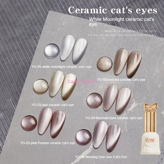 ✔candy Baoshiman Gel Sơn Móng Tay Mắt Mèo Màu Trắng Xám Ánh Trăng Pha Lê Sugar Sugar Cat&#39;s Eye Gel Nail Shop Sơn Móng Tay Chuyên Nghiệp Candygirla.vn