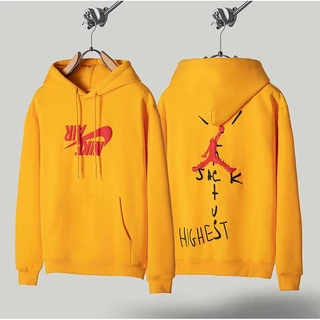 A * jo * * d * x travis scott * ts barb Áo sweatshirt Có Mũ Trùm Đầu Tay Dài cotton Nguyên Chất