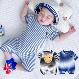 Áo Liền Quần Tay Ngắn Bằng cotton Thoáng Khí In Họa Tiết Hoạt Hình Dễ Thương Thời Trang Mùa Hè Cho Bé Trai Và Gái Từ 0-24 Tháng Tuổi