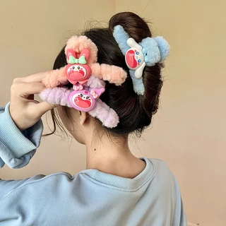 SANRIO Kẹp Tóc Hình Cá Mập Phủ Lông Dễ Thương Cho Bé Gái