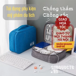 Túi đựng phụ kiện công nghệ, cáp sạc pin dự phòng, mỹ phẩm chống sốc chống thấm đi du lịch