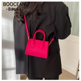 BOOCEAN Xách Đeo Vai Sức Chứa Lớn Màu Trơn Thời Trang Cho Nữ