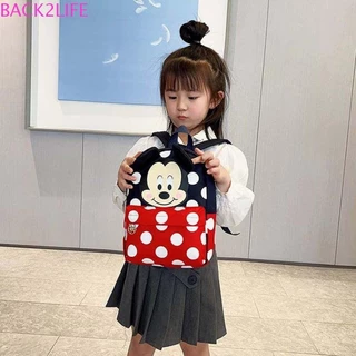 Balo Đeo Vai Cỡ Lớn Họa Tiết Chuột Mickey Minnie Chấm Bi Màu Kẹo Dễ Thương Có Nơ Sau Lưng2Life Cho Bé Trai / Bé Gái