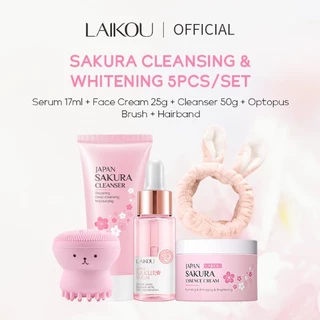Bộ 5 món chăm sóc da Laikou Nhật Bản chiết xuất hoa anh đào Sakura chăm sóc da mặt toàn diện, serum