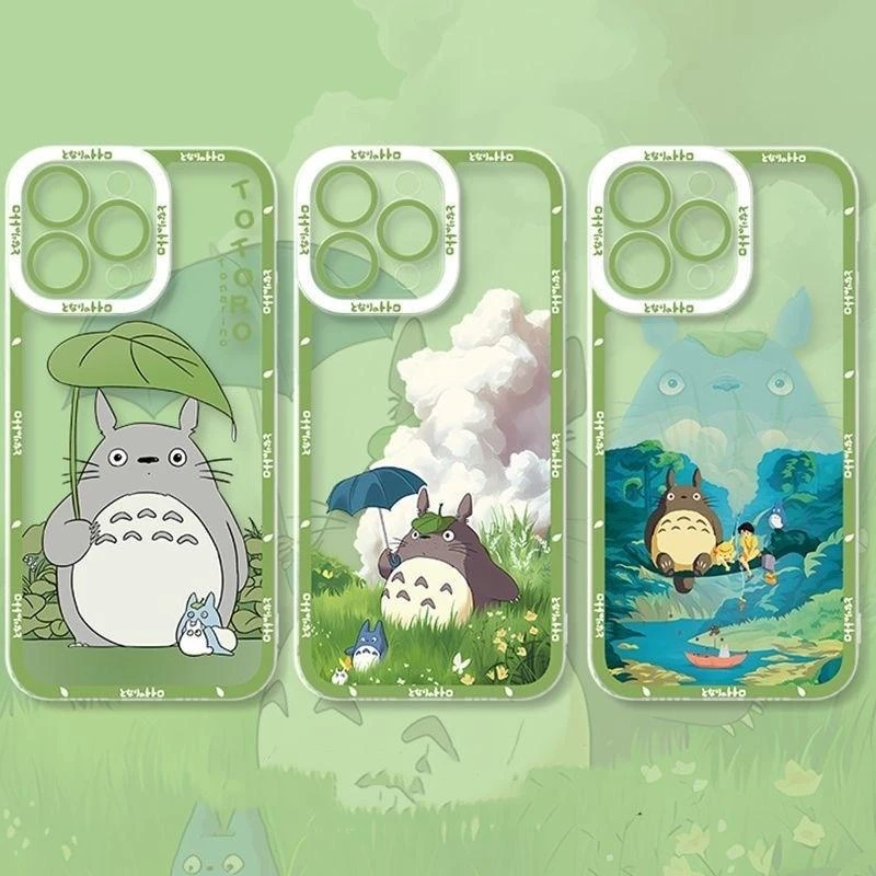 Ốp Điện Thoại TPU Dẻo Trong Suốt Họa Tiết Hoạt Hình Totoro Cho Iphone 11 12 13 Pro Max 12 Mini Hayao Miyazaki