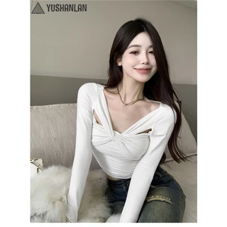 YUSHANLAN áo phông áo thun nữ croptop baby tee Thời trang Vintage thời trang Xu hướng WTX24108IW 2Z240110