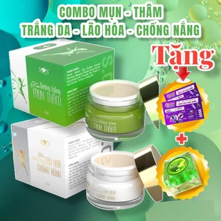 Combo Face Son Nguyễn Tiên - Face Son Mụn, Nám, Tàn Nhang, Trắng Da Chính Hãng Tặng Quà May Mắn