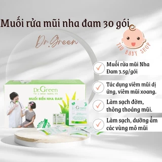 Muối Biển Nha Đam Dr.Green 30 gói,Rửa mũi cho bé và người lớn, long đờm, viêm mũi dị ứng, viêm xoang