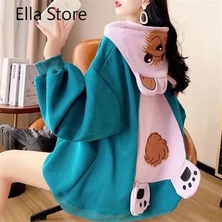 Ella Store Áo Khoác hoodie áo khoác nữ zip hoodie Thanh lịch Korean cozy Thời trang WWY2393G1G39Z230926