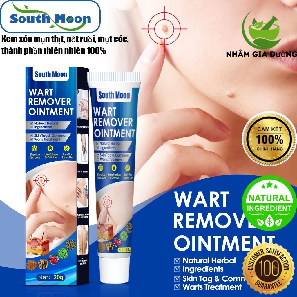 Kem South Moon bôi Rụng Mụn Thịt, Mụn Cóc, Nốt Ruồi, dưỡng da, thành phần thiên nhiên-Herbal