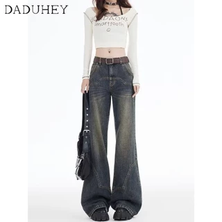 DaDuHey New American Ins High Street Retro Micro-flared Jeans Niche High-waisted Loose Wide-leg Pants Trousers