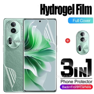 Phim Hydrogel Mềm 3in1 Cho OPPO Reno 11 Pro 5G 11F 2023 Mặt Sau Cho Reno11 11Pro Reno11Pro Reno11F Bảo Vệ Ống Kính Máy Ảnh Full Cover Bảo Vệ Màn Hình Ống Kính