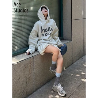 Ace Studios Áo Khoác hoodie áo khoác nữ zip hoodie unique cozy cổ xưa Thông thường WWY2410GI9 3Z240117