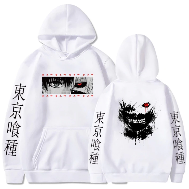 Anime tokyo ghoul hoodies ken kaneki đồ họa in áo khoác nỉ phụ nữ giản dị hip hop