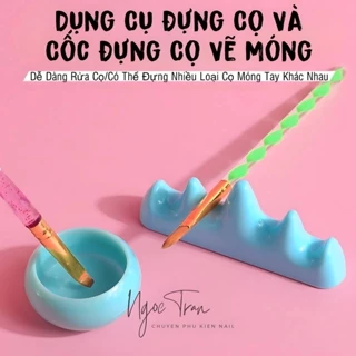 Bộ Thanh Gác Cọ & Hủ Rửa Cọ Nail Làm Móng Nhật Bản Mới 2023