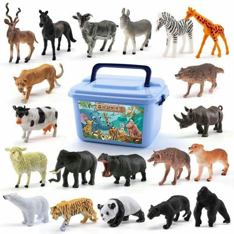 [sẵn] Đồ chơi mô hình động vật, bộ thú 58 chi tiết, mô hình thú cho bé, giúp bé học tập và khám phá  [tặng móc khóa]