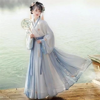 Hán phục Váy Hán Phục Cổ Chéo Eo Siêu Thần Tiên wei jin Phong Cách Trung Hoa Cho Nữ Sinh