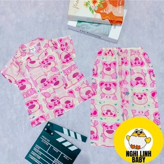 Bộ pijama cho bé, đồ tole bé trai và bé gái tay ngắn quần dài size từ 11-40kg - Nghi Linh Baby