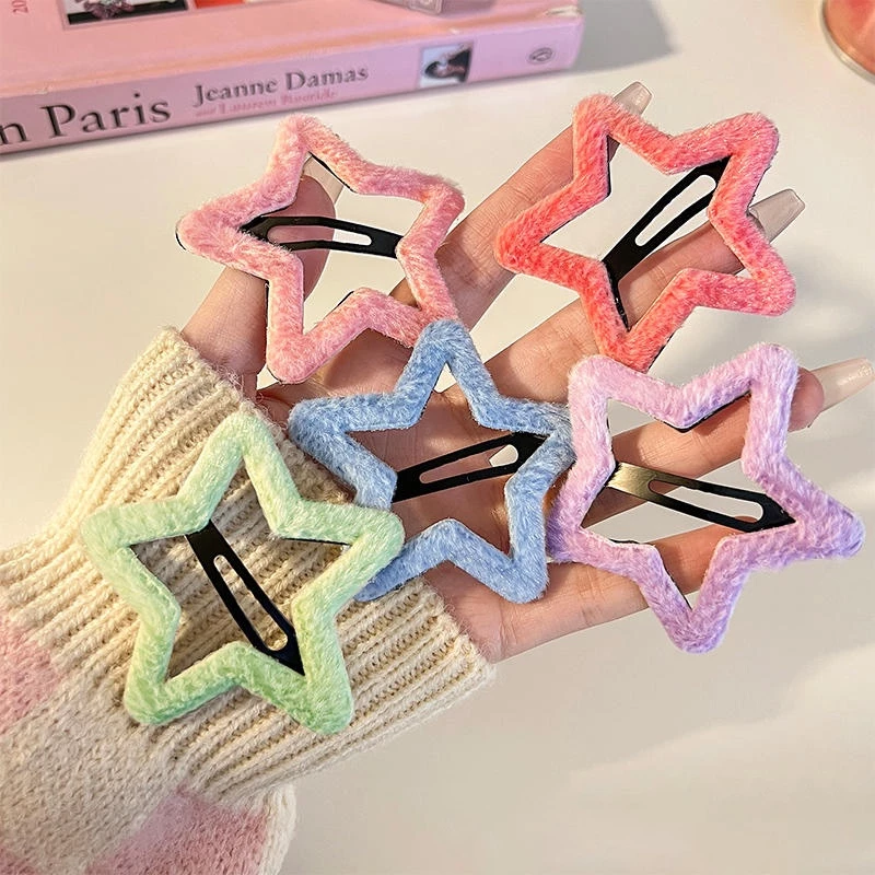 ⚡CM⚡Kẹp Tóc Hình Ngôi Sao Năm Cánh Nhiều Màu Sắc Dễ Thương Cho Bé Gái