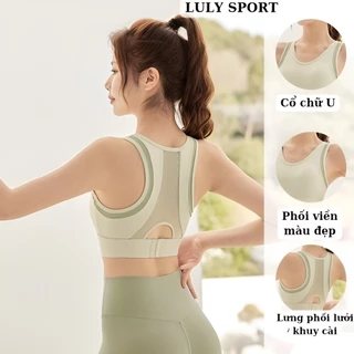 Áo ngực thể thao Tập Gym Yoga LULY SPORT chất thun lạnh co giãn tốt,Mút Đúc liền phối màu xinh .