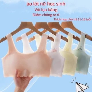 Áo Lót Lụa Lạnh Mềm Thoáng Khí Chống Rò Rỉ Màu Xanh Dương / Trắng / Hồng / Vàng Thích Hợp Cho Nữ Sinh 11,12,13,14,15,16 Tuổi