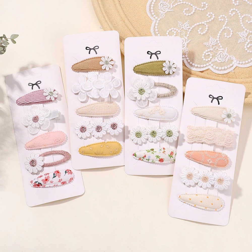 5 Cái / bộ Handmade Dễ Thương Hoa Kẹp Tóc Bé Gái Trẻ Em Phụ Kiện Tóc Bán Buôn