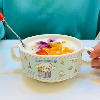 Sanrio Bát Ăn Bằng Gốm Sứ Họa Tiết Hoạt Hình Dễ Thương