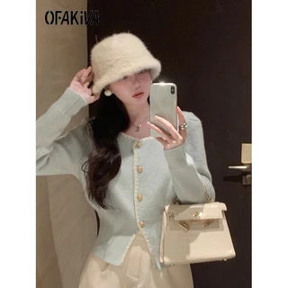 Áo Khoác Cardigan Cổ Vuông Phong Cách Thời Trang Thu Đông Mới Cho Nữ