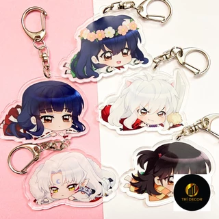 ( Mica trong acrylic) Móc khóa INUYASHA KHUYỂN DẠ XOA VER NẰM in hình anime chibi