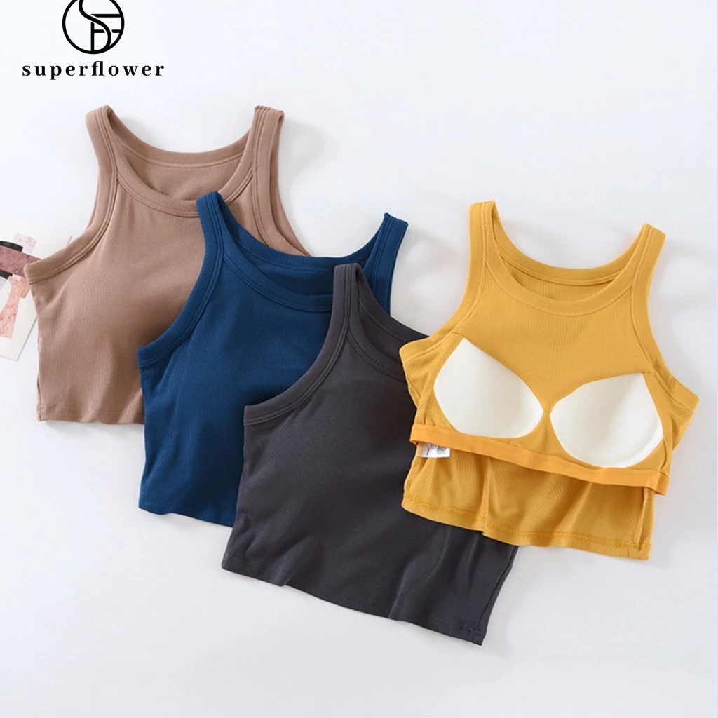 Superflower Áo Sát Nách Thể Thao Chạy Bộ / Tập yoga Có Đệm Ngực Thoải Mái Cho Nữ
