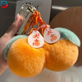 Móc Khóa Bông Màu Cam 8cm Dễ Thương