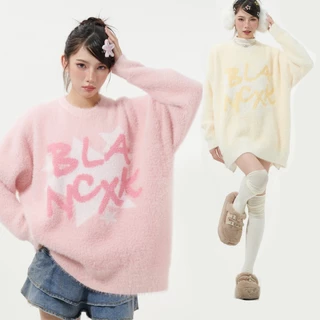 Plus Áo sweater Dáng Rộng Thêu Họa Tiết Xinh Xắn Theo Phong Cách Xuân Thu Dành Cho Nữ