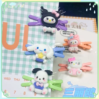 [COD] Kẹp Tóc Sanrio Dễ Thương Hoạt Hình Kuromi Giai Điệu Hello Kitty Girl Bangs Tóc Xoăn Kẹp Bên Cạnh Phụ Kiện Tóc Ngọt Ngào [Lmlife]