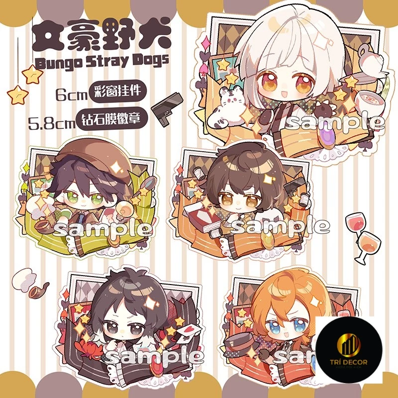 Móc khoá Anime Manga Bungo Stray Dogs Anime Keychain Women Nakajima Atsushi Dazai Osamu Acrylic Phụ kiện