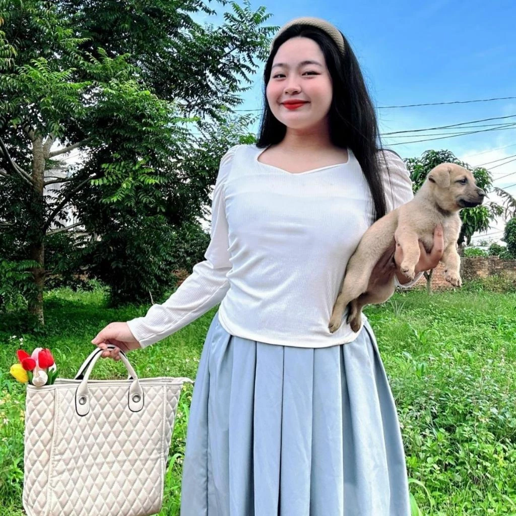 Chân váy bigsize nữ eo chun co giãn dáng xếp ly xòe dài qua gối chất vải lụa mềm mại phong cách đơn giãn xinh xắn CV17