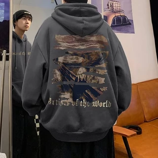 M-8XL[ có size 30 kg_120 kg ]áo khoác nam hoodie Cotton Dáng Rộng Tay Dài In Họa Tiết graffiti Phong Cách Hàn Quốc Thời Trang Mùa Thu Cho Nam Và Nữ