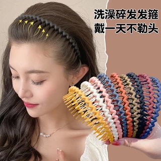 Dây buộc tóc gợn sóng màu kẹo dành cho nữ phong cách Hàn Quốc tối giản dành cho sinh viên băng đô phụ kiện tóc thời trang
