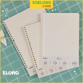 Ruột sổ còng Klong A5 B5 A4 caro - kẻ ngang - dotgrid chấm, giấy refill binder thay thế dày dặn [Link tổng hợp]