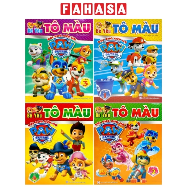 Combo Sách Bé Yêu Tô Màu - Đội Chó Cứu Hộ Paw Patrol - Tập 1 + Tập 2 + Tập 3 + Tập 4 (Bộ 4 Cuốn)