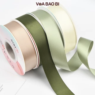 Ruy băng lụa màu pastel cao cấp, cuộn nơ màu trơn bản 2.5cm dài 18m RB06 trang tri hộp quà tặng