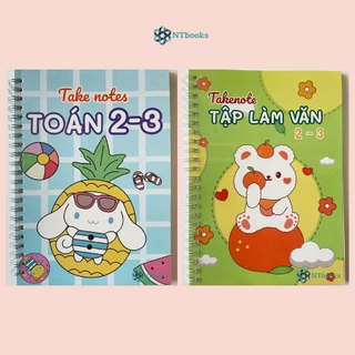 Số tay Takenote lớp 2-3: Toán + Tập Làm Văn khổ A5 (Phiên Bản Mới Nhất)