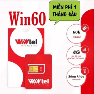 Sim 4G Wintel WIN60 miễn phí tháng đầu Data tốc độ cao 4G không giới hạn