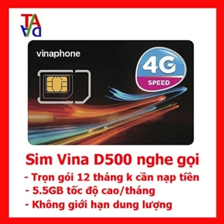 Sim 3G/4G Vinaphone tặng 5GB/tháng trọn gói 12 tháng không cần nạp tiền duy trì - Sim có nghe gọi