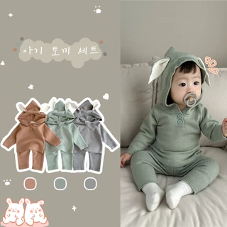 Set Đồ Mùa Thu 2 Món Gồm Áo Hoodie Tay Dài Màu Trơn + Quần Dài Màu Trơn Cho Bé Sơ Sinh 0-24 Tháng Tuổi