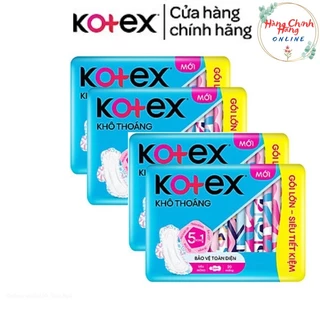 Combo 4 Gói Băng vệ sinh Kotex khô thoáng Siêu mỏng cánh 23cm ( 20 miếng/gói)- HSD luôn mới