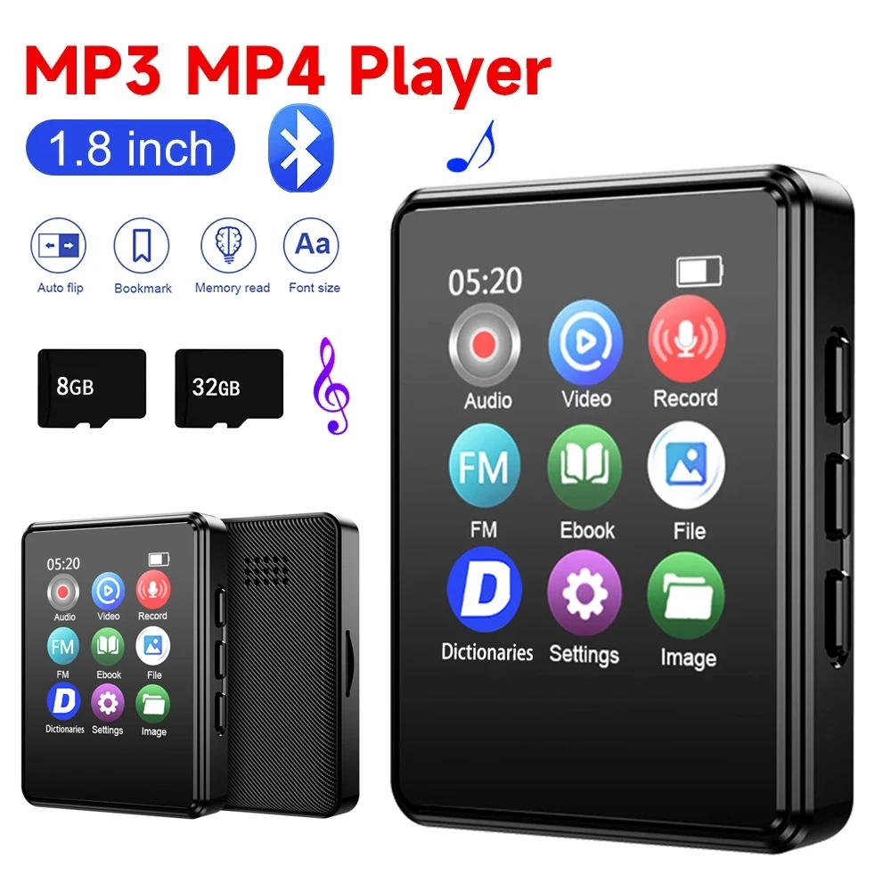 Máy Nghe Nhạc mp3 bluetooth Màn Hình Cảm Ứng Tích Hợp Loa Điện Tử Cho e-book / fm / radio / Ghi Âm / video Lưng